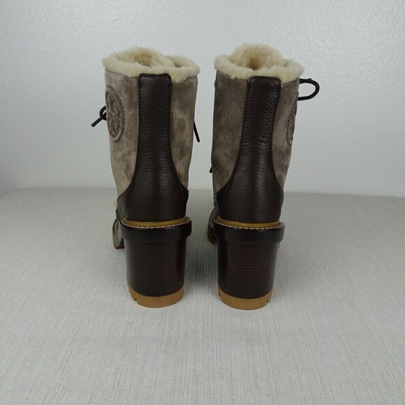 TORY BURCH Miller Shearling Lug Sole Ankle Boots 95MM Suede Leather 6.5 NIB - Picture 9 of 14